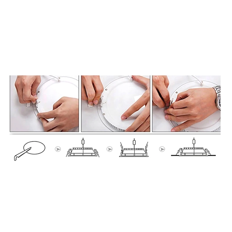 12W 1CM Panel Light Ultra-Thin Recessed Circular Downlight Kitchen Foot Tile LED Panel Light Recessed Round Panel Light Durable