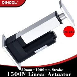 1500N Electric Linear Actuator DC24V 150KG Load 50mm~1000mm Stroke 5mm/s~52mm/s Electric Lifting Motor Telescopic Push Rod