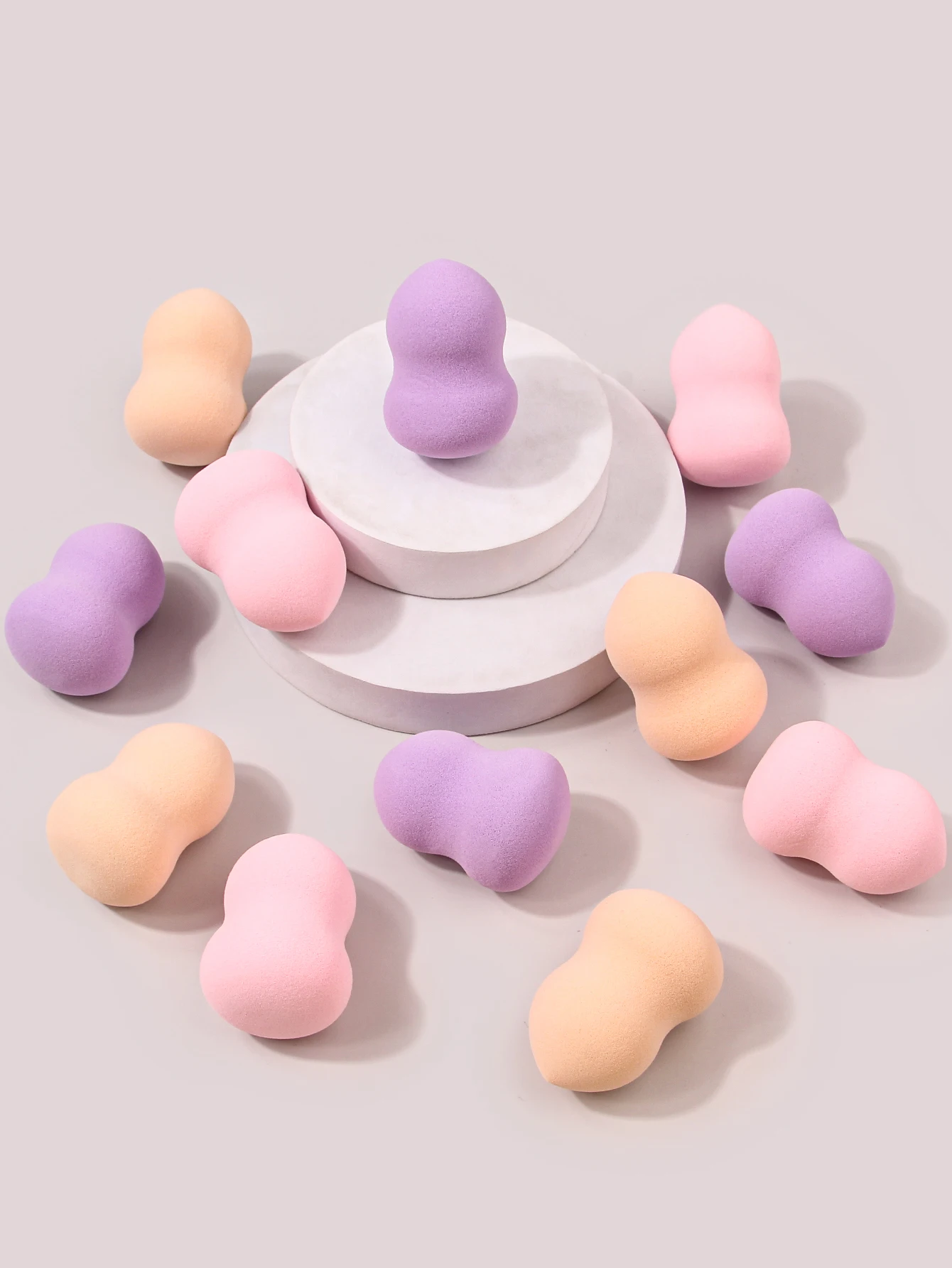 خلاط تجميل متوسط الحجم ، إسفنجة مكياج متعددة الألوان ، للحصول على سائل مثالي ، كريم ، بودرة ، غير لاتكس ، 12 +