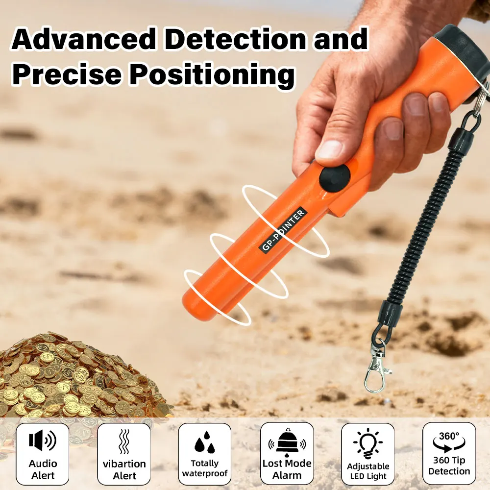 High Quality Handheld Metal Detector GP-pointer Waterproof Positioning Rod Detecting With Bracelet LED Lights
