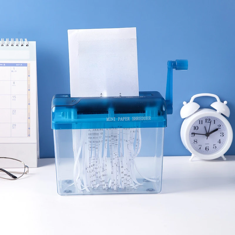 One Piece Office Manual Shredder Household Small Mini Paper Shredder Tool Hand Cranked A6 File Shredder