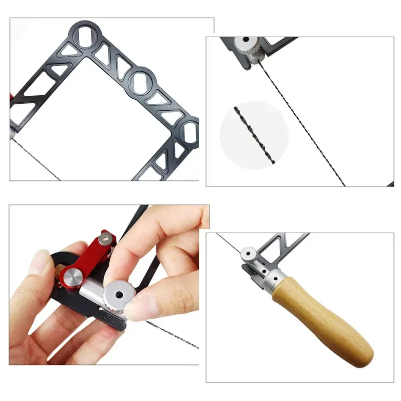 Woodworking Copying Saw Aluminum Adjustable Frame with Screw Tension for DIY Joinery Woodworking Tool 3\