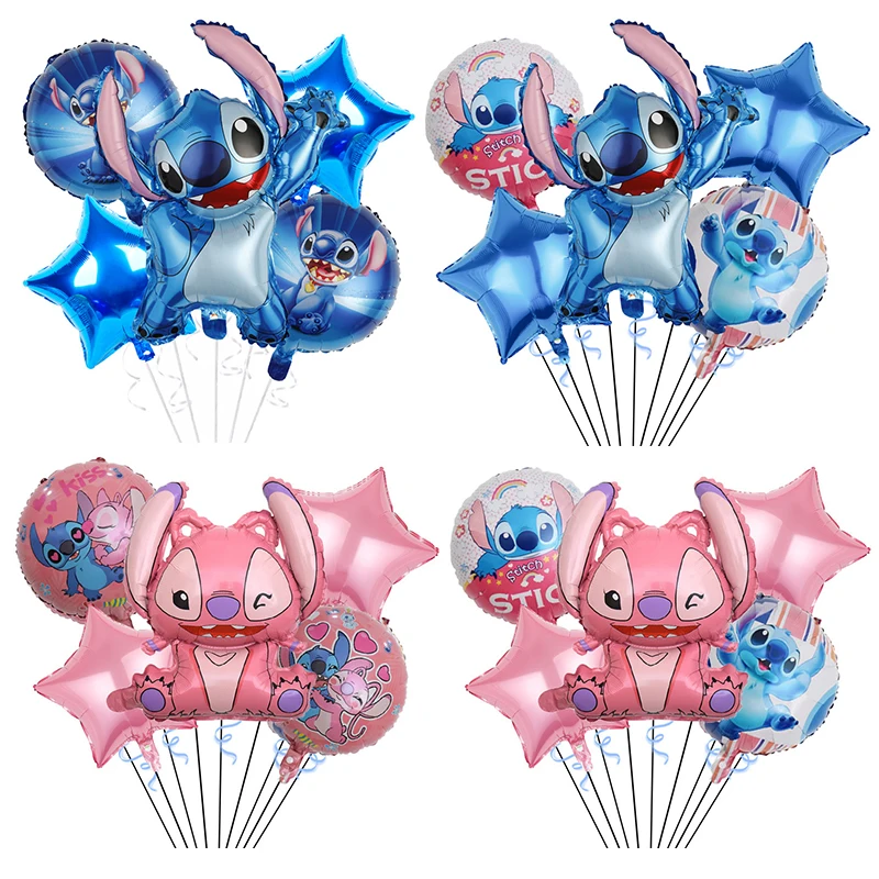 Disney Theme Cartoon Lilo & Stitch Foil Balloons Set Kids Birthday Party Decoration Baby Shower Air Globos Children's Toy Gift