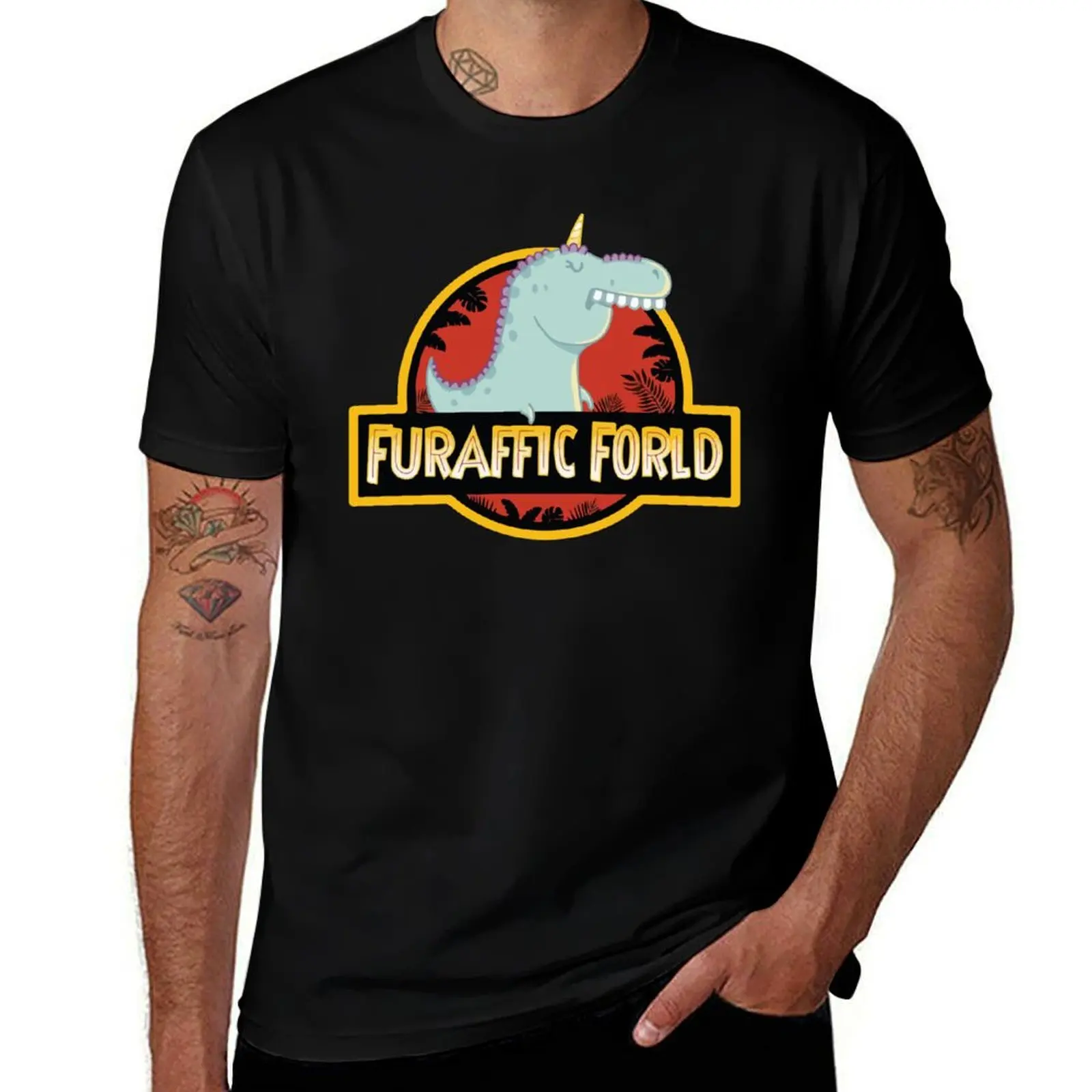 Furaffic Forld T-Shirt Simple Trendy Casual T-Shirt