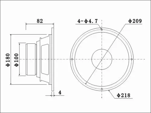 1 Pieces Original KASUN QA-8100/QS-8210 8\'\' Home Audio DIY HiFi Woofer Speaker Driver Unit Black PP Cone 8ohm/140W D210-218mm