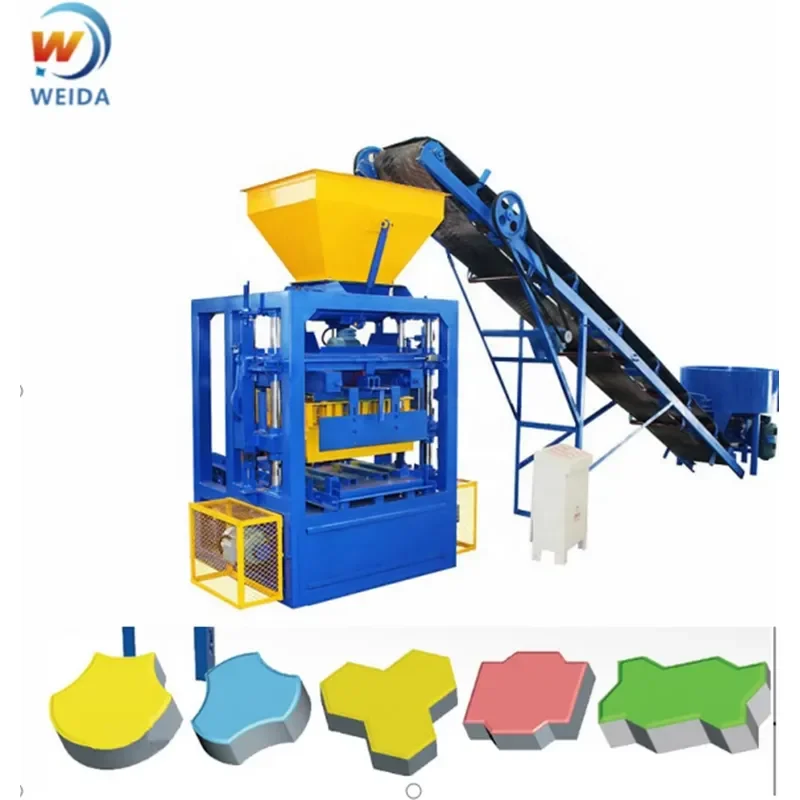 QT4-24 Concrete Cement Block and Brick Making Machine Semi-automatic Interlocking Brick Making Machine