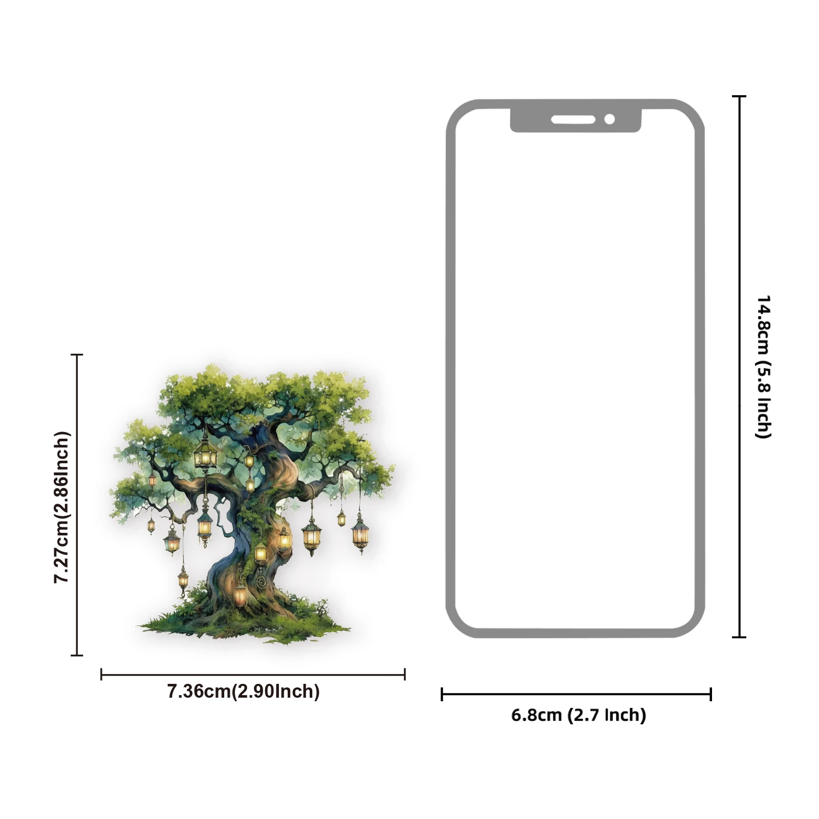 20pcs of Green Field Forest Tree Stickers for Hand-cut Books, DIY Artworks, Birthday Gifts, Gift Bags and Greeting Cards
