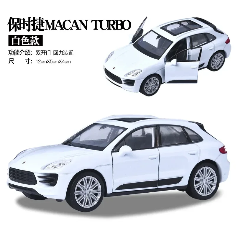 WELLY 1:36 Porsche Macan Turbo Scale Simulator Pull Back Car SUV Model Car Metal Diecast Alloy Toy Car For Kids Gift B17