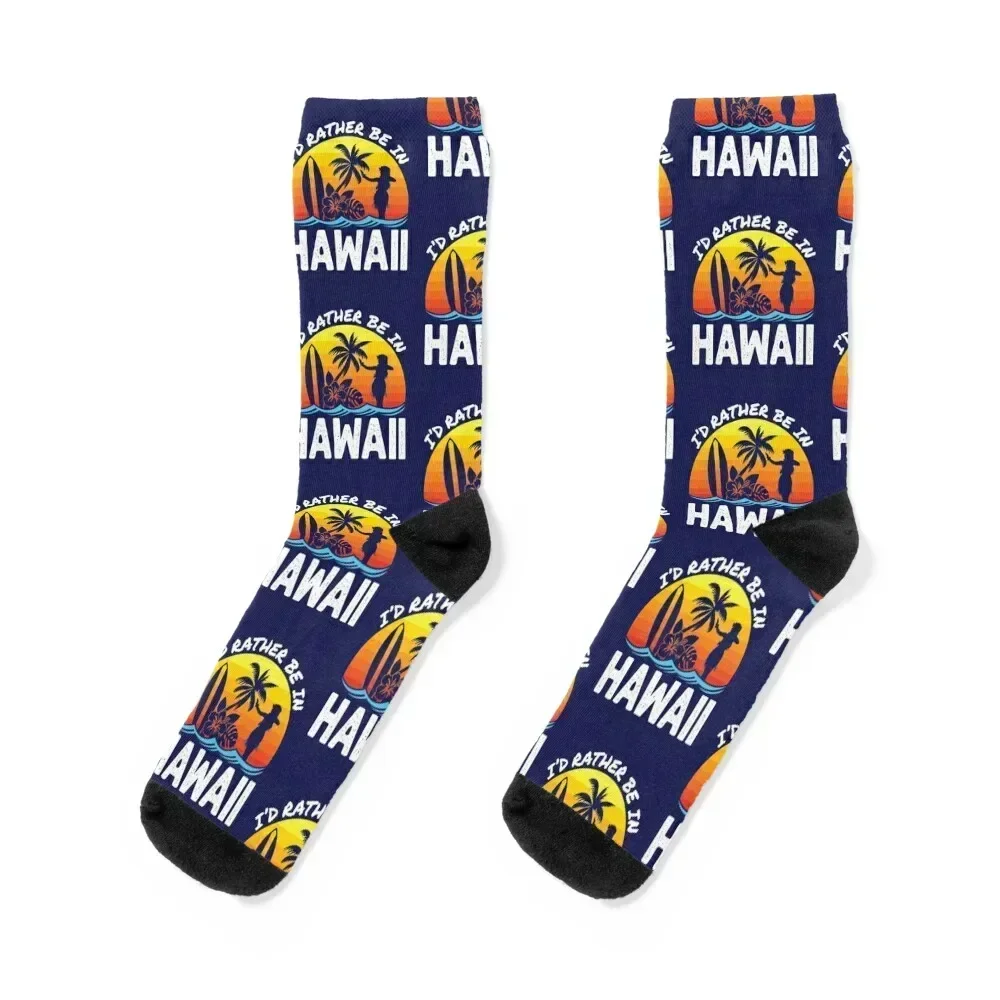 

I'd Rather Be In Hawaii Socks FASHION valentine gift ideas Women Socks Men's