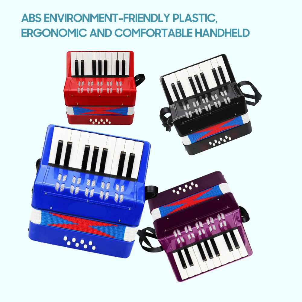 17-Key 8 Bass Mini Accordion Kids Children Handheld Accordion Educational Musical Instrument for Beginner