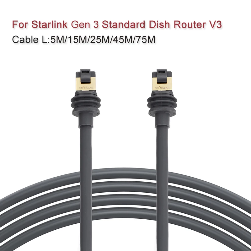 

Standard V3 Cable Starlink Gen 3 Cable For Starlink Standard Dish Router 5-75M Waterproof Satellite Internet Router Accessory