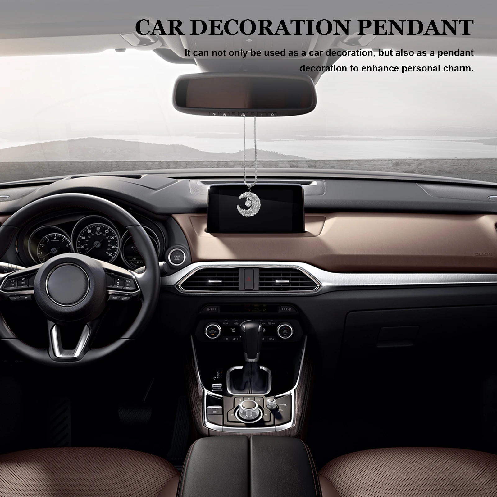 

Accessories Diamond Ball Mirror Auto Pendant Decor Rearview Hanging Ornament Creative Car Interior Decor