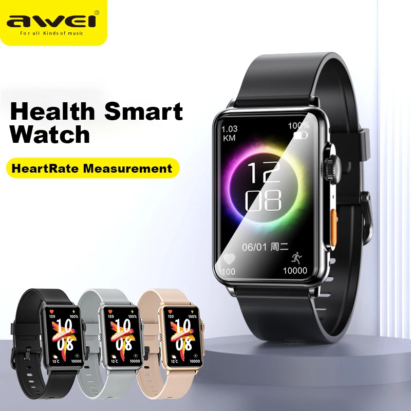 

Awei H28 Health Smart Watch Bluetooth Call HeartRate Blood Pressure Measurement IP67 Waterproof Sport Men Ladies Smartwatch