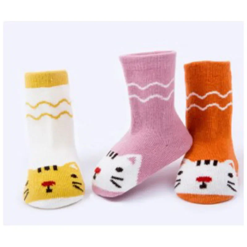 3 أزواج من جوارب الأطفال الكرتونية الربيعية المصنوعة من القطن الناعم للأطفال، جوارب لطيفة للأطفال الرضع للفتيات والأولاد #3