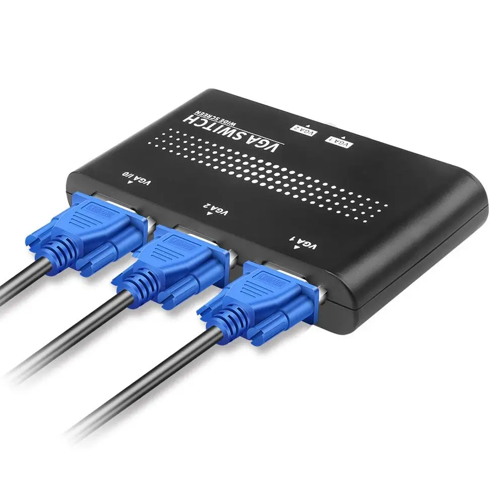 2 Ports Monitor Accessories 2 Ways 1920x1440 Converter Box VGA Splitter VGA Switcher Video Switch Adapter