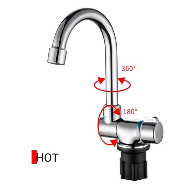 Copper Faucet High-End Folding Faucet Water Tap 360 Degree Single Cold Water Faucet For Marine Boat Yacht 1Piece