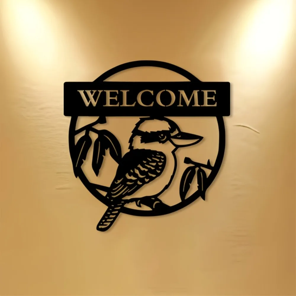 1pc Rustic Metal Kookaburra Bird Wall Art, Iron Sculpture for Living Room Garden Christmas Decor, Nature Lovers Gift