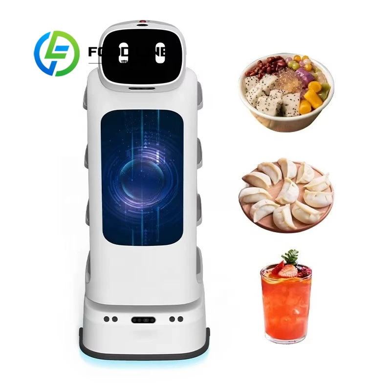 Commercial Grade Food Delivery Robot Heavy Duty Autonomous Serving Waiter Robot For Multi Storey Restaurant Hotel Hospital