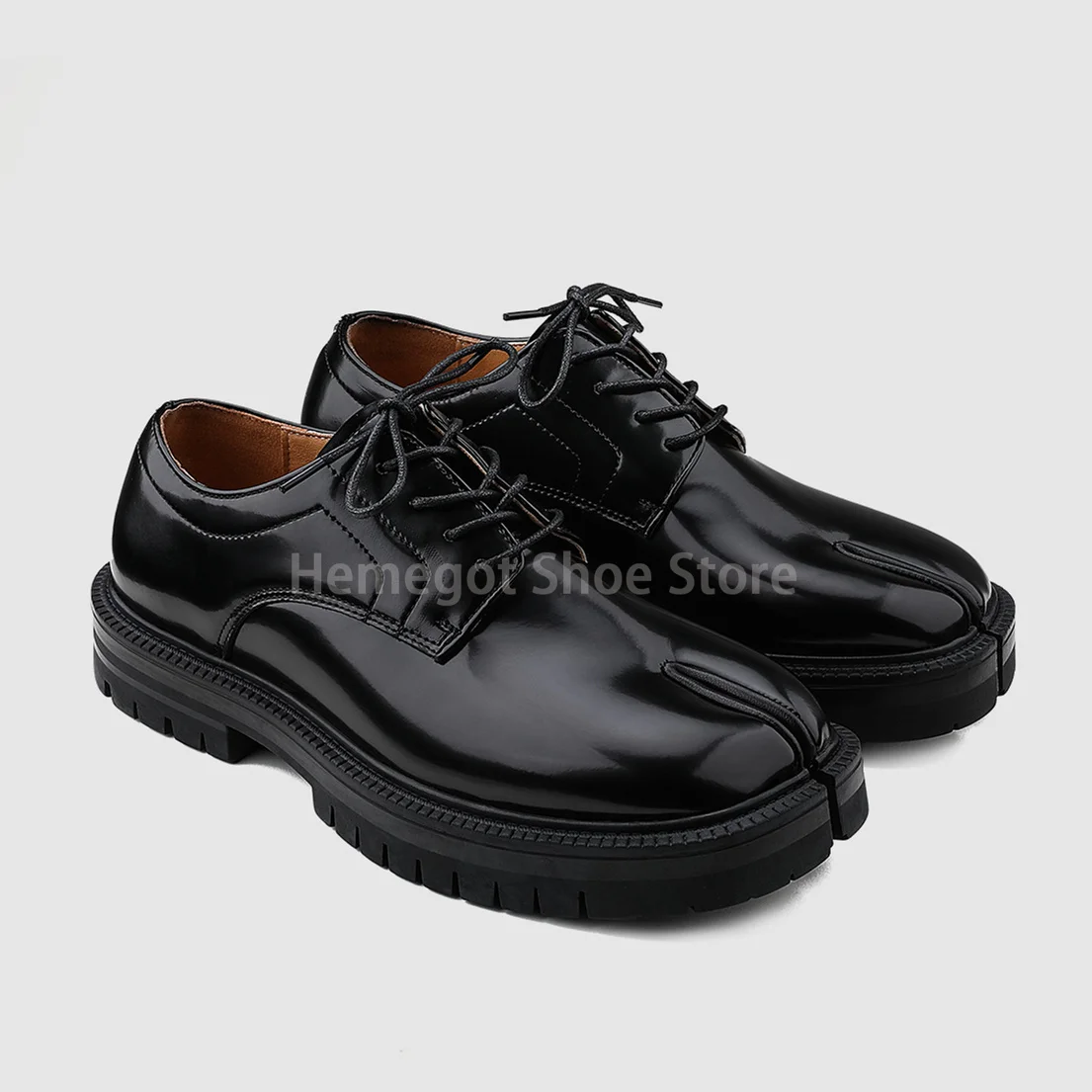 

Split Toe Tabi Shoes Men Low Top Platform Casual Leather Shoes Flat Derby Shoes Genuine Leather Man Casual Shoes Tabi Shoes