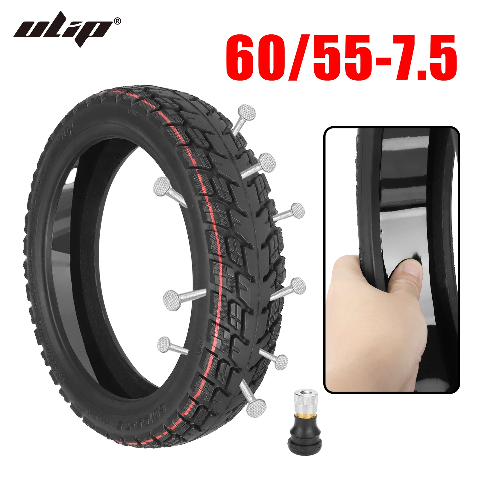 

Ulip10Inch 60/55-7.5 Off-road Self-healing Tire For Electric Scooters Built-in Self-repairing Glue Thickened Tubeless Tyre Parts