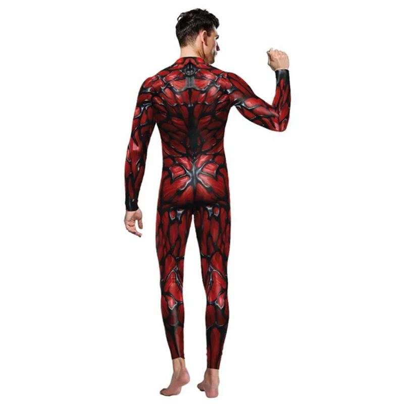 Supereroe Carnage strage Cletus Kasady Sexy Slim tuta Catsuit costumi Cosplay Zentai Man body Fancy Dress Halloween