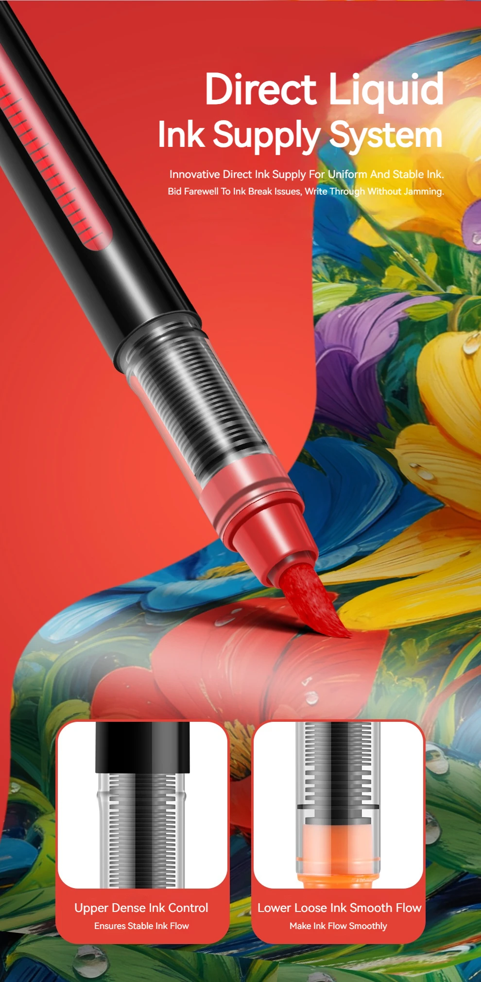 Hochwertiges Acryl-Marker-Set mit Direktflüssigkeit und Weicher Pinselspitze, Satte Farben für Kunstwerke & DIY-Projekte – Detail 3