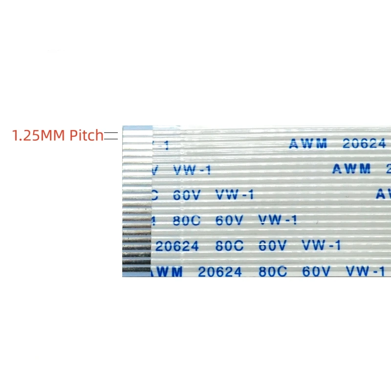 2pc FPC FFC Flexible Flat Cable 1.25mm Pitch AWM 20624 80C 60V VW-1 4P/5/6/7/8/9/10/11/12/13/14/15/16/18/19/20/21/22/24/26/30Pin