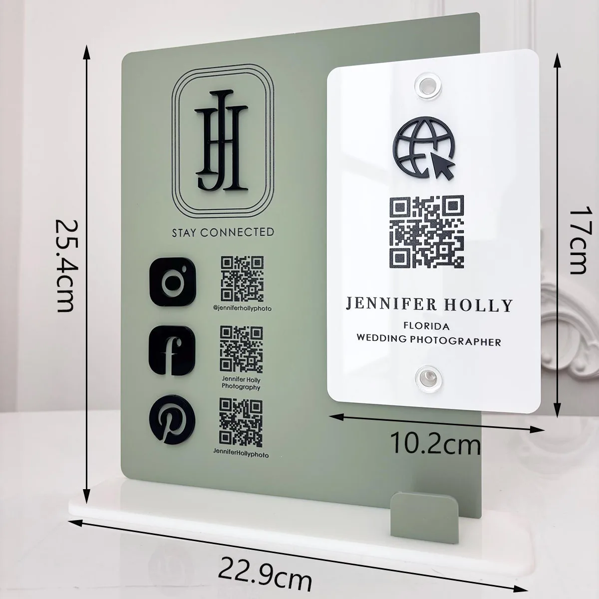 Removable QR Code Acrylic VIP Desktop Ornaments Collect Google Review Social Platform QR Codes Suitable For Various Businesses