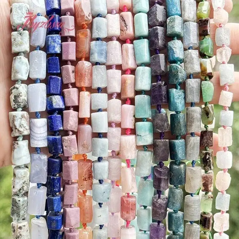 

6x8-8x12mm Natural Apatite Charoite Kyanite Larimar Column Stone Beads For DIY Necklace Bracelet Jewelry Making Loose Strand 15"