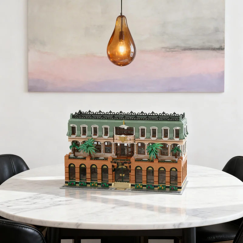 

4332 детали MOC Grand Studgate Hotel: Модульная модель городской улицы, строительные блоки, подарок для самостоятельной сборки, креативный коллекционный декор, премиум-класс