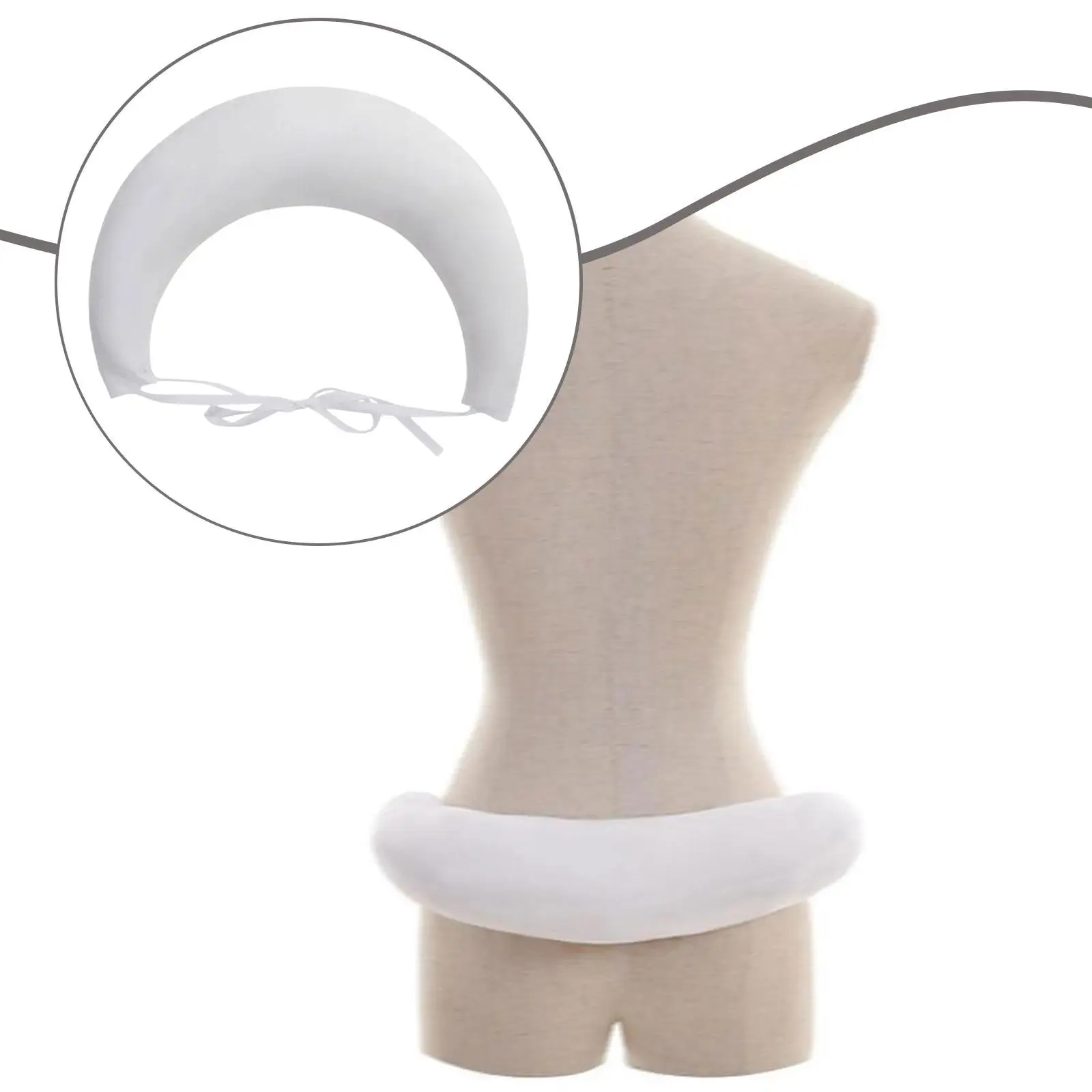 فستان نسائي أبيض صخب رول إليزابيث ريترو فستان فيكتوري رامب وسادة صخب تنورة قابلة للتعديل دعم ثوب نسائي