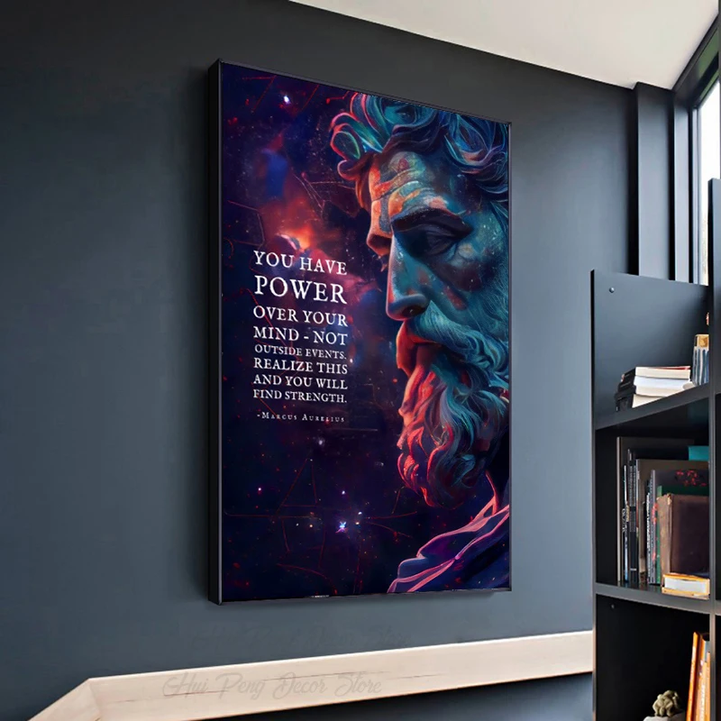 Marcus Aurelius Posters You Have Power Over Your Mind Inspirational Quotes Canvas Painting Wall Art Prints for Office Room Decor