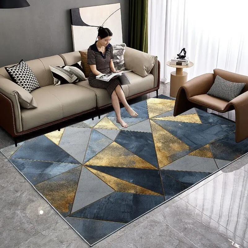 INS European Style Large Rugs for Living Room Luxury Geometric Large Soft Rugs for Bedroom Washable Floor Mats Anti-slip Ковер