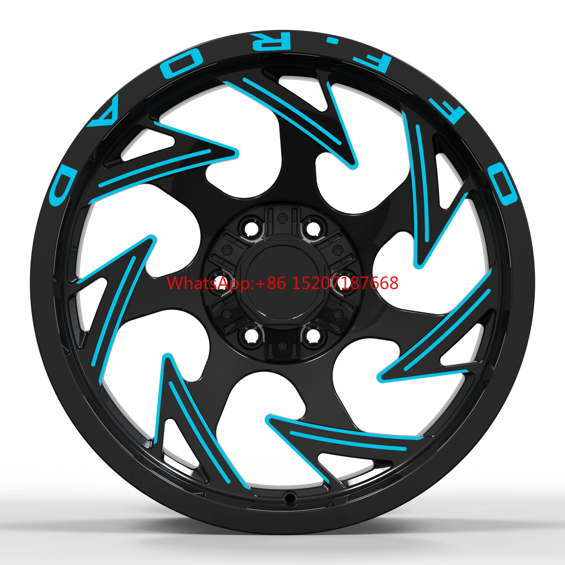 New model off-road wheels rin 20 inches 6 holes passenger car wheels with blue rims  customizable