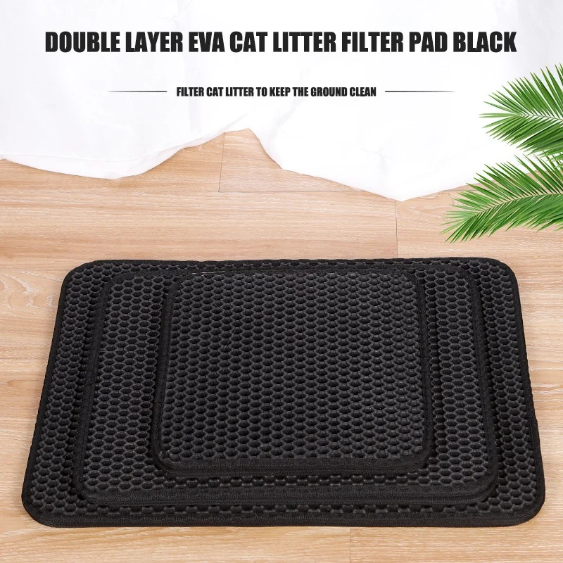 Cat Litter Mat With Gift Double Layer Waterproof Pet Litter Box Mat Non-slip Sand Cat Pad Washable Bed Mat Clean Pad Products