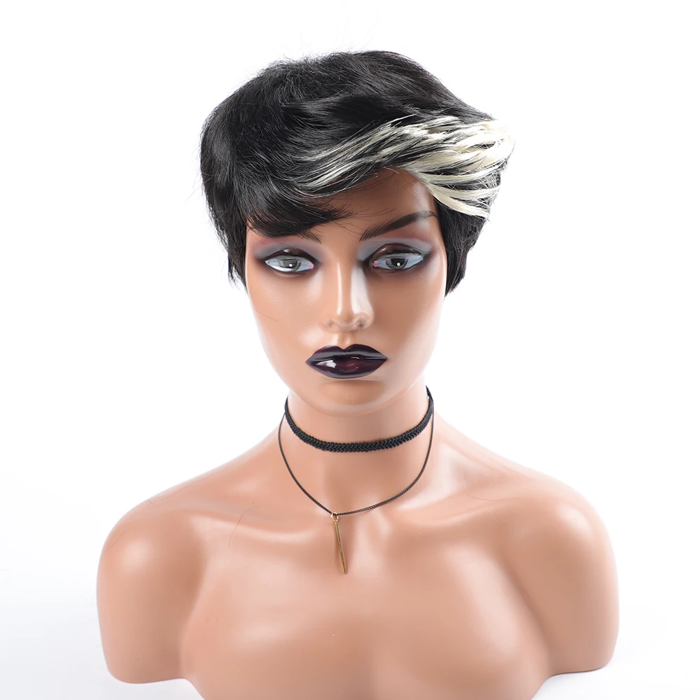 

Short Synthetic Wigs for Women 8 Inch Natural Wave Synthetic Wigs Low Temperature Short Synthetic Hair Wigs Rose Net Cap Wigs