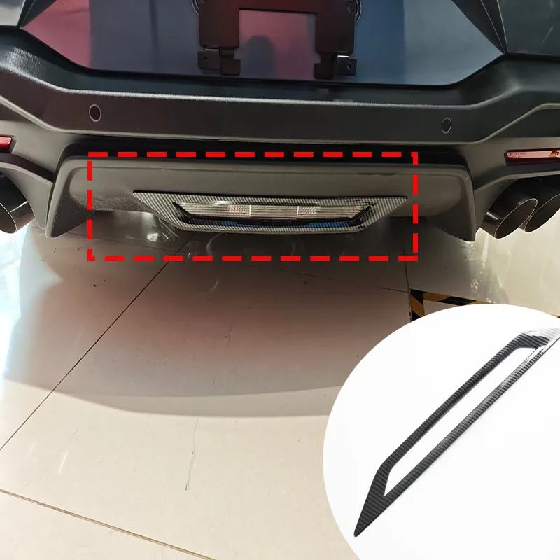 

For Ford Mustang 2024 2025 ABS Carbon Fiber Rear Trunk Bumper Tail Stop Brake Light Lamp Cover Trim Frame Car Accessories