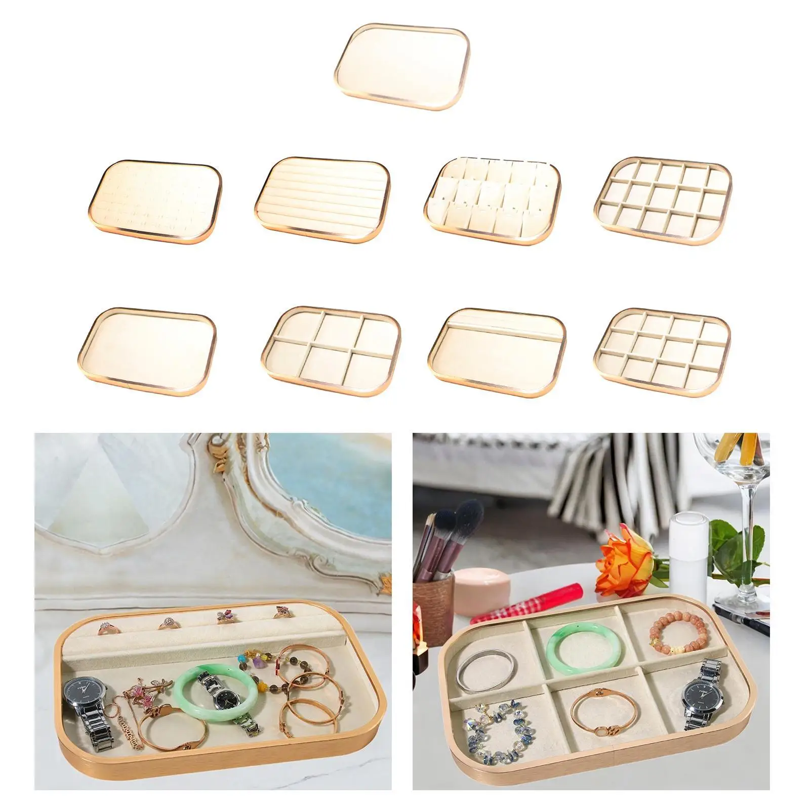 

Jewelry Tray Jewelry Storage Tabletop Jewelry Organizer Holder Rings Earrings Display for Dresser Jewelry Store Shopping Mall