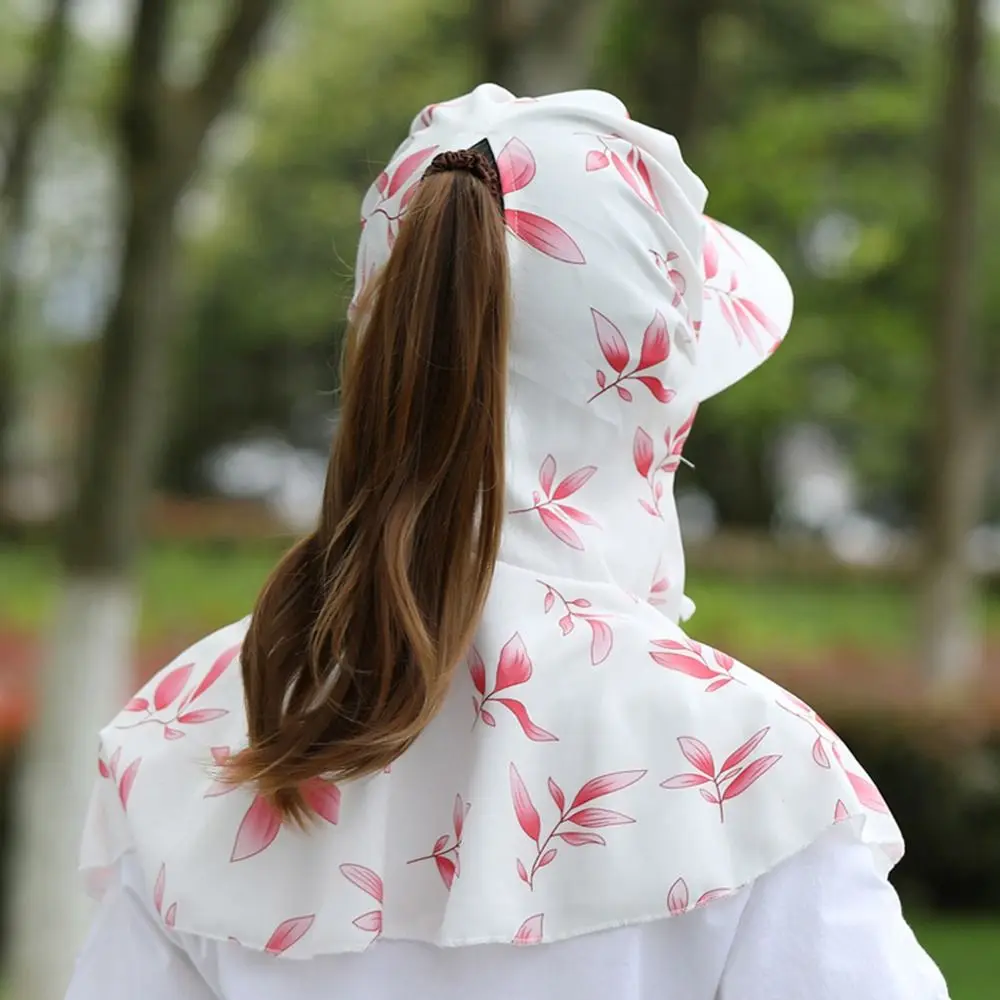 Fashion Quick Dry Face Mask Sun Hat Anti UV Wide Brim Tea Picking Work Hat Adjustable Breathable Face Cover Headwear Summer