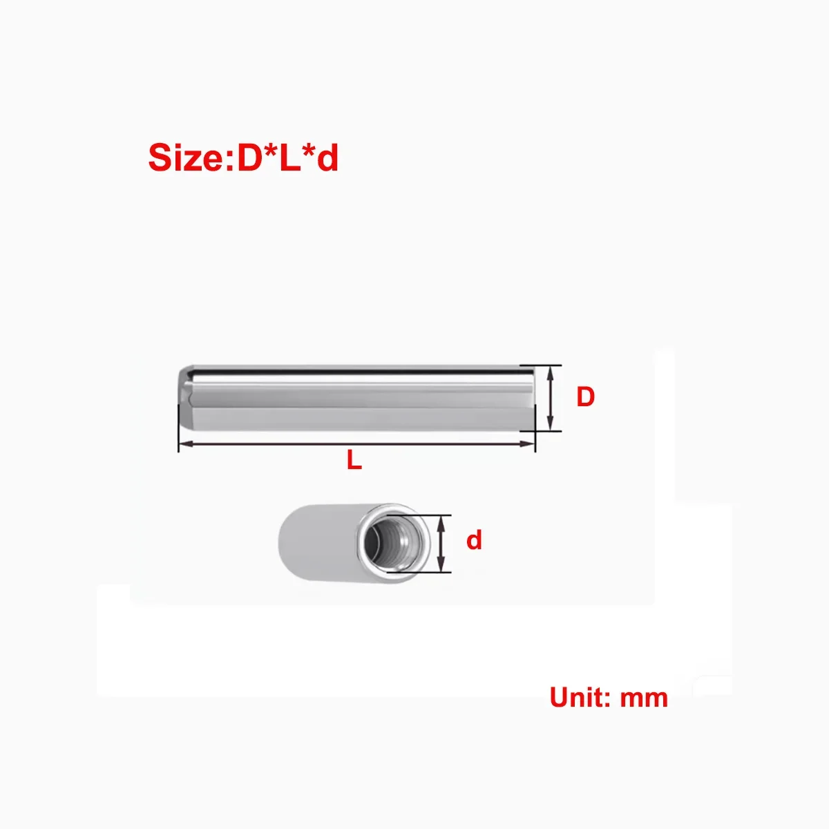 

Bearing Steel Internal Thread Cylindrical Pin Air Groove Tapping Positioning Pin for Mold OD 4 5 6 8 10mm