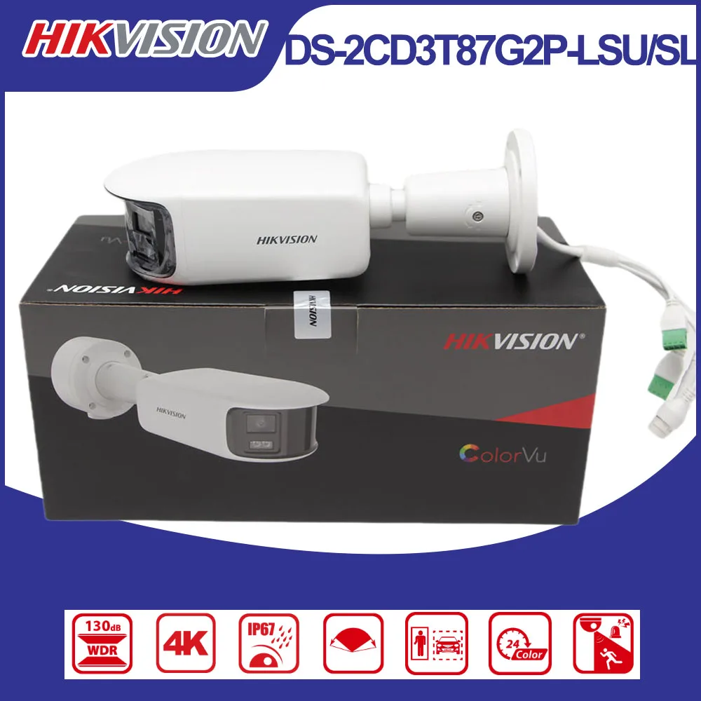 Hikvision DS-2CD3T87G2P-LSU/SL (C) 4mm 8MP ColorVu PoE Bullet IP Camera 4K Outdoor Security CCTV with Two-Way Audio IP67 H.265+