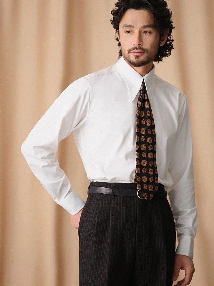 

Cultum Men's Slim Fit Long Sve White irt Bamboo Fiber Lightweight Breathable Busin Casual Faion Spring Autumn