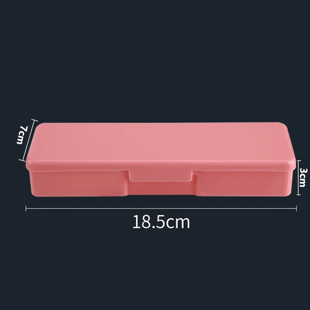 プラスチック製ネイルツール収納ボックス,18.8x7cm,3cm,さまざまな色の長方形,ネイルを収納するためのボックス