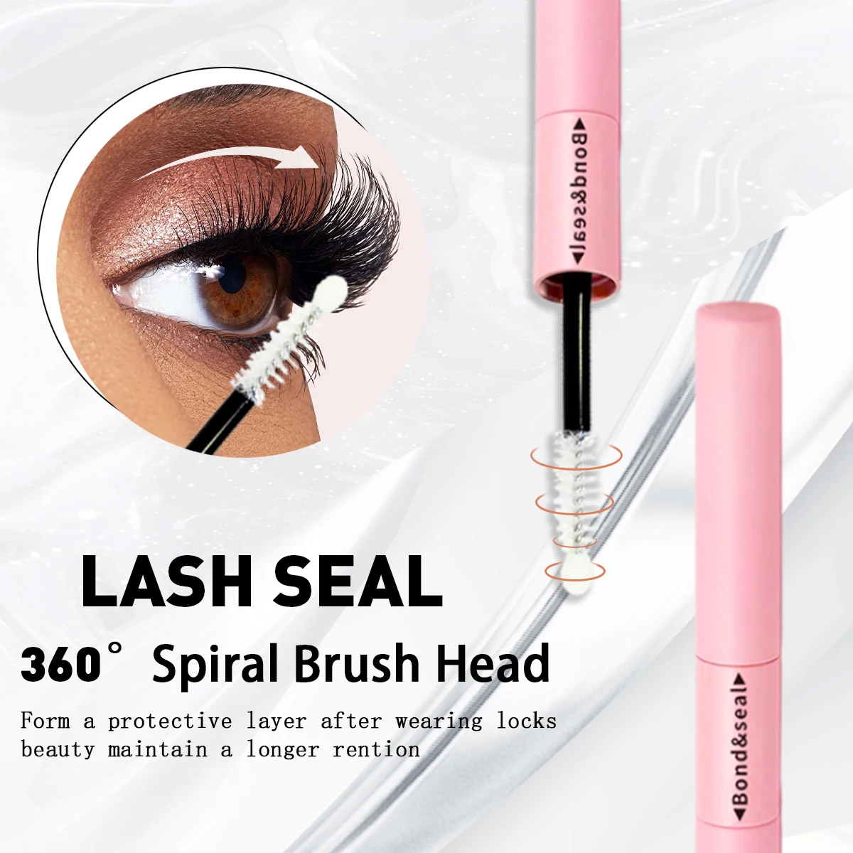 غراء الرموش، غراء الرموش والختم 10 مل غراء الرموش 2 في 1 للمجموعات، لاصق الرموش أسود يدوم طويلاً #2