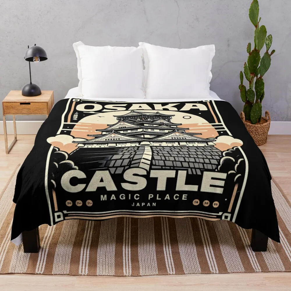 Osaka Castle - Magic Place Throw Blanket anime Extra Large Throw bed plaid Furry Blankets