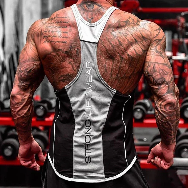 2024 new men\'s vest sports fitness sleeveless vest summer training oversized men\'s clothing Y2K style breathable and refreshing