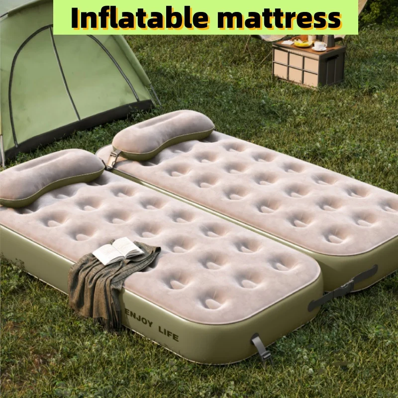 

Outdoor Inflatable Mattress Automatic Inflation PVC Double Capacity Foldable Camping Inflatable Bed Cool Camping Equipment
