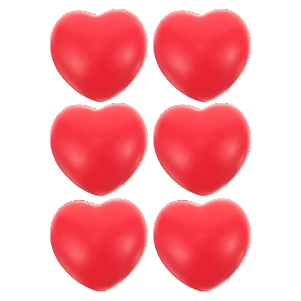 

6 Pcs Grips Ball Stress Balls for Adults Finger Training Hand Strengthening Red Pu Sponge