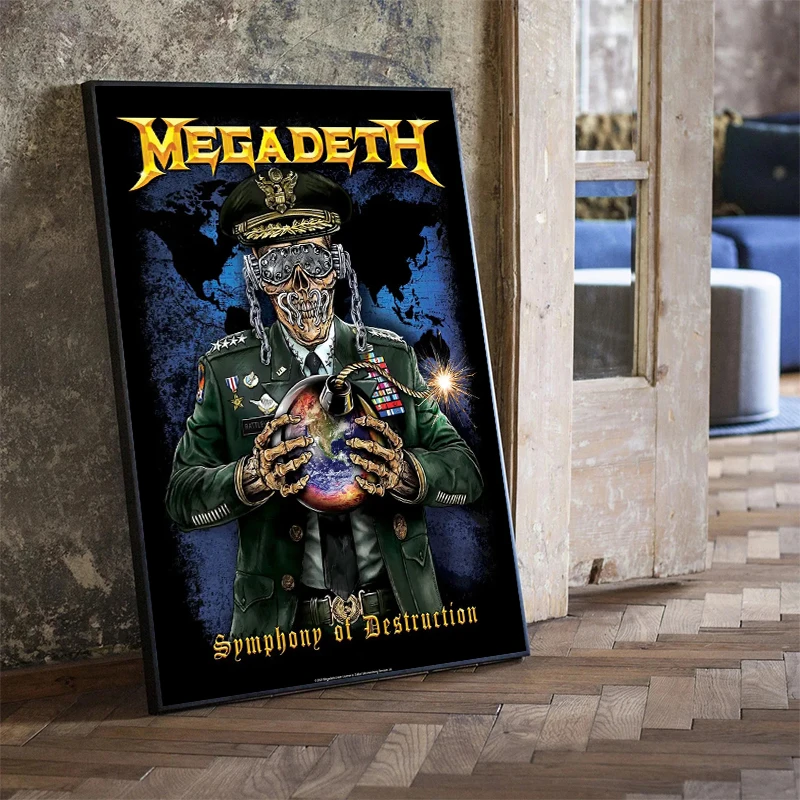 Vintage Heavy Metal Rock Band Megadeths Album Poster Canvas Painting and Prints Hip Hop Singer Wall Art for Home Room Decor Gift