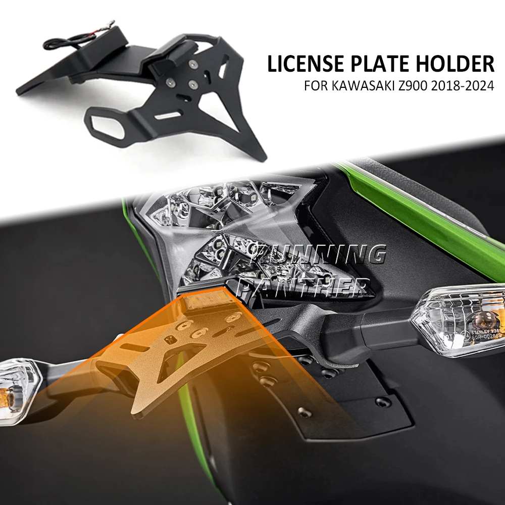 

Motorcycle Rear Short Tail Stock Tidy License Plate Holder Tailstock Bracket With LED Kit For Kawasaki Z900 Z 900 2018-2024 2023